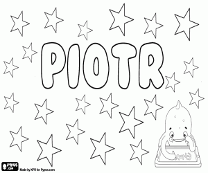 Piotr, Polish name for child coloring page