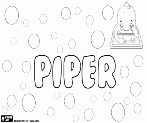 Piper, unisex name coloring page