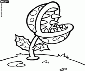 Piranha plant, plant of Mario coloring page