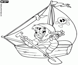 Pirate boat coloring page