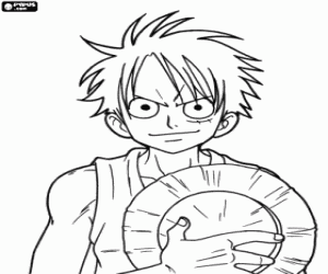 The pirate captain Monkey Ruffy coloring page