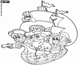 Pirate ship coloring page