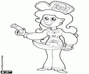 Pirate woman coloring page