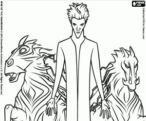 Pitch and the horses, detail coloring page