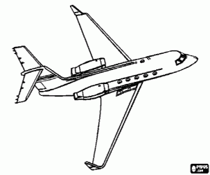 Plane passengers jet coloring page