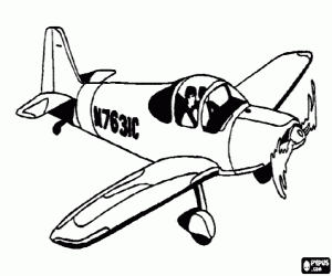 Plane with propeller coloring page