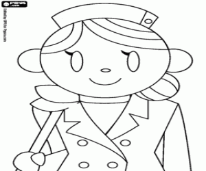 The plane, the workplace coloring page
