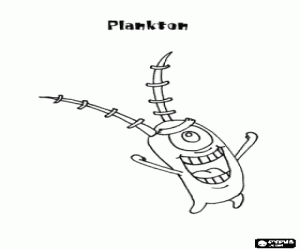 Plankton, antagonist of SpongeBob coloring page