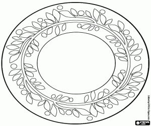 Plant design Christmas wreath coloring page