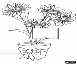 A plant with flowers for Mom coloring page