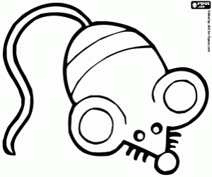 Plastic mouse for the cat coloring page