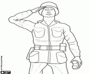 A plastic soldier coloring page