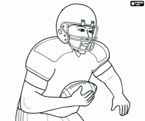 Player and ball, American football coloring page