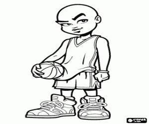 A player with a basket ball coloring page