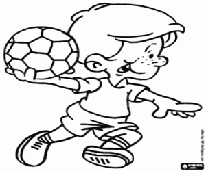 Player with a ball in his hand coloring page