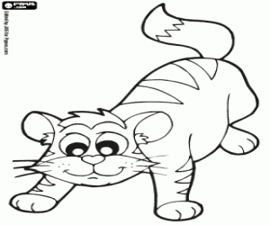 Playful kitten coloring page