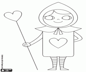 A playing card in the Wonderland coloring page