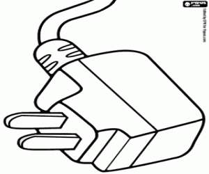 Plug and cable for computer coloring page
