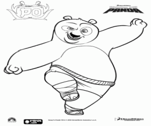 Po is the hero of Kung Fu Panda coloring page