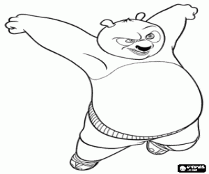 Po, the Kung Fu Panda hero coloring page