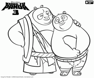Po and Li Shan, Kung Fu Panda 3 coloring page