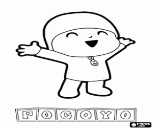 Pocoyo, a little boy, protagonist coloring page