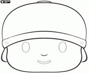 Pocoyo mask coloring page