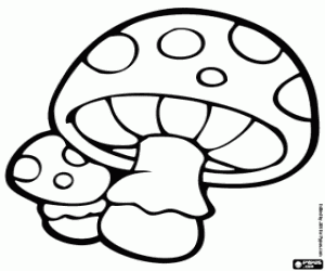 Poisonous mushrooms. Mushrooms of the gnomes coloring page
