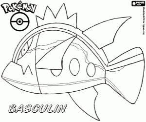 A Pokemon fish, Basculin coloring page