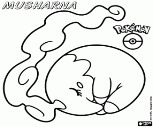 A Pokemon Musharna coloring page