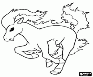 A Pokemon pony, Ponyta coloring page