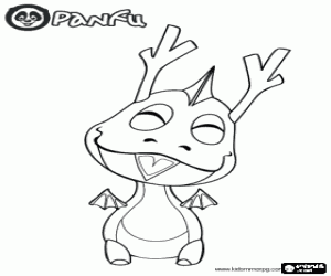 Pokopet Dragon from Panfu, a dragon coloring page
