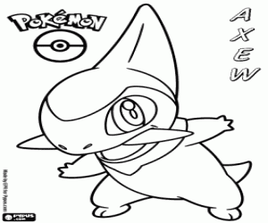 The Pokémon Axew or Kibago coloring page