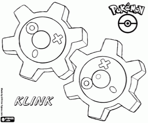 A Pokémon of steel, Klink coloring page