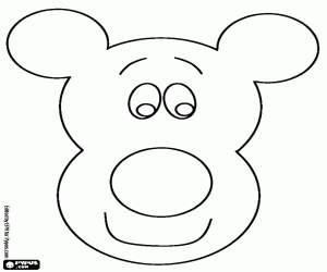 A polar bear face coloring page