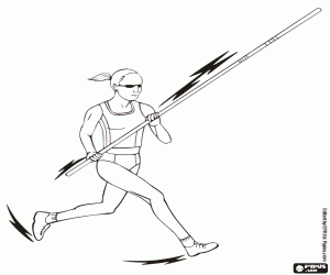 Pole vault in Olympics coloring page