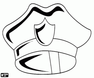 Police cap coloring page