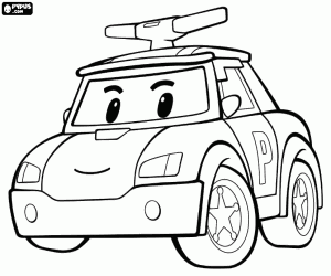 The police car Robocar Poli coloring page