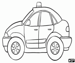 The police car, side view coloring page