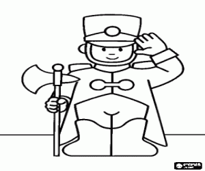 The police with classic uniform coloring page