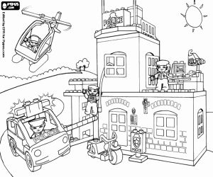 The police station of Lego coloring page