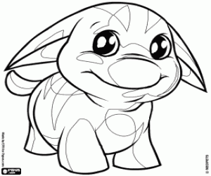 Poogle, Kacheek, the dog from Neopets coloring page