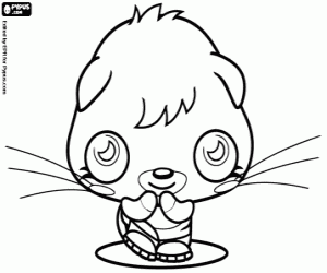 Poppet, kitten from Moshi Monsters coloring page