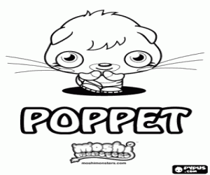 Poppet. Moshi Monsters. A kitten coloring page