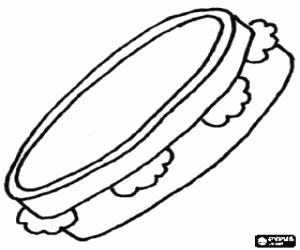 Popular instrument, a tambourine coloring page