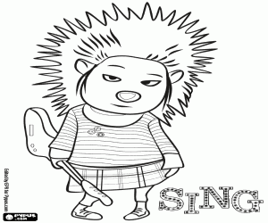 The porcupine punky Ash coloring page