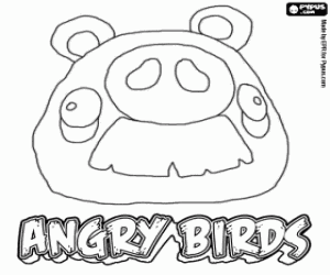 Pork with mustache, Angry Birds coloring page
