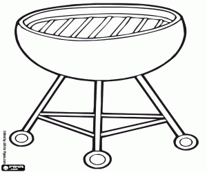 A portable charcoal barbecue coloring page