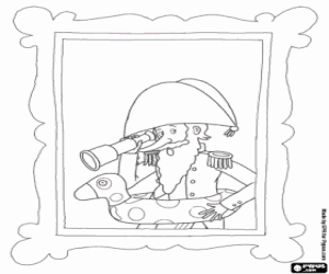 The portrait of the Admiral coloring page