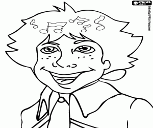 Portrait of the young Beethoven coloring page